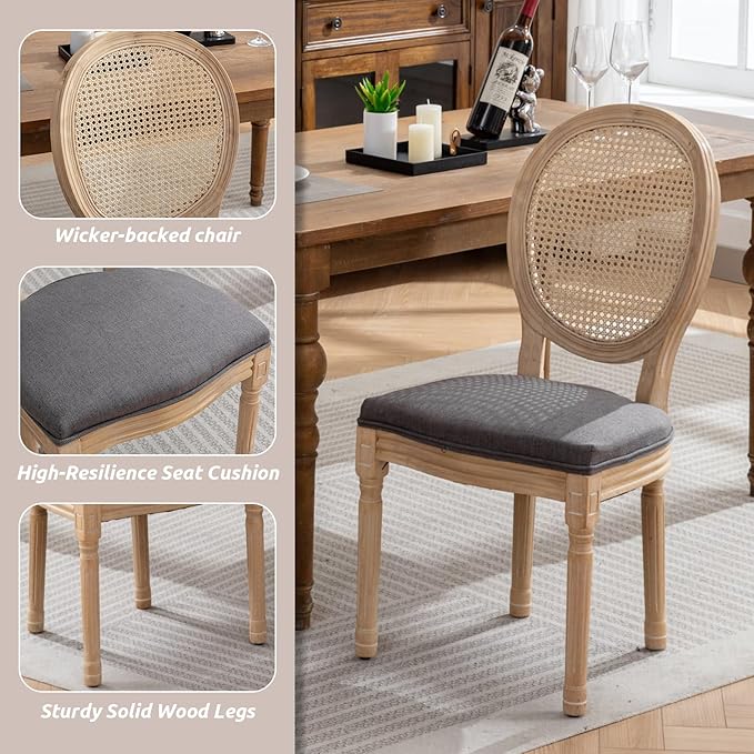 SoarFlash Kitchen Table and Chairs for 2, 31.5" Dining Table Set for 2 with French Dining Chairs, 3 Piece Round Kitchen Table Set, Dining Room Table Set for Small Space, Apartment