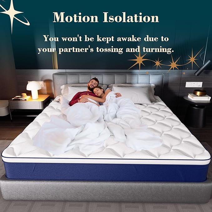 12 Inch Hybrid Queen Mattress in a Box - Gel Memory Foam & Pocket Springs for Back Pain Relief, Soft & Plush Fiberglass-Free Bed, CertiPUR-US Certified, 60x80 Inches