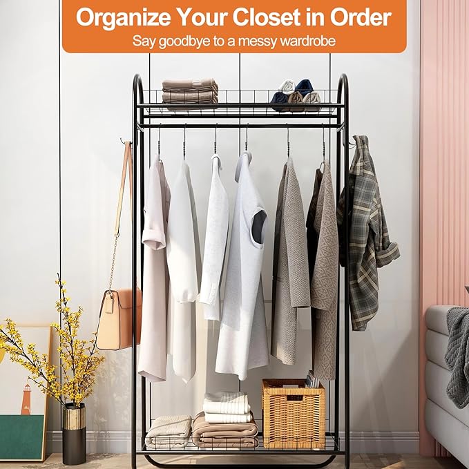 Wire Metal Hangers Bulk 100 Pack, Clothes Hangers Heavy Duty for Coats, Suits, Shirts, Pants, Skirts, Space Saving, Non Slip, Ultra Thin, 16 Inch, Black