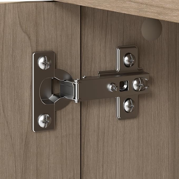 Bush Furniture Somerset 72W 3 Position Sit to Stand L Shaped Desk with Hutch in Ash Gray | Adjustable Height Table for Home Office