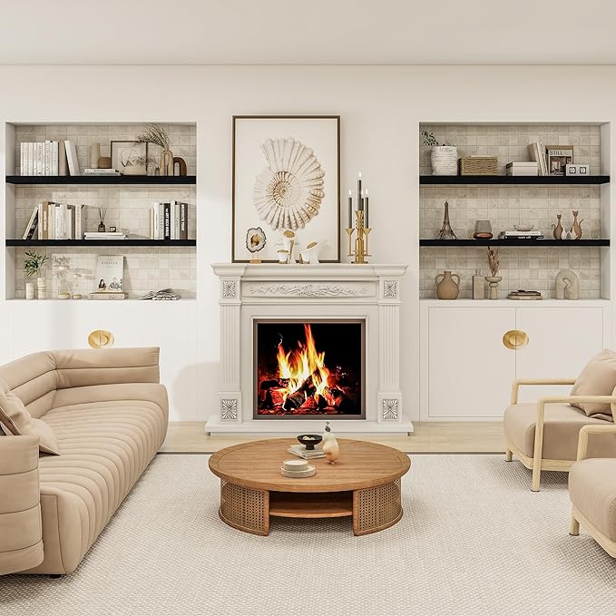 Vivelove 2 inch Thick Floating Shelves for Wall 55 Inches Long, 12" Deep Wall Shelves, for Bedroom, Bathroom, Living Room, Kitchen, Office, Modern Home Decor, 48" X 12" X 2", Set of 2, Black