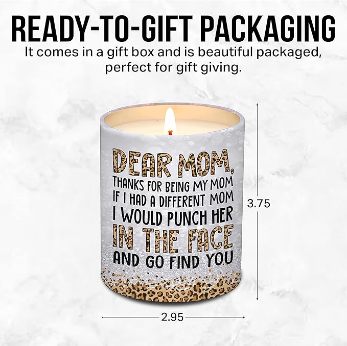 Gifts for Mom from Daughter Son - Christmas Gifts for Mom, Wife, Women - Moms Birthday Gift Ideas, Cool Birthday Gift for Moms - Funny Christmas Candle, mom Soy Wax Candle