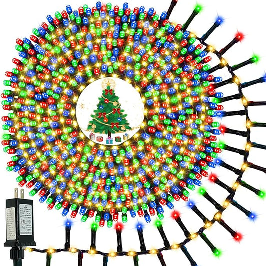 2025 New Christmas Cluster Lights 960 LED with Flowing Twinkling, Firecracker Fairy Lights with 15 Modes & Timer, Waterproof Christmas String Light for Indoor Outdoor Xmas Tree Party Garden Multicolor