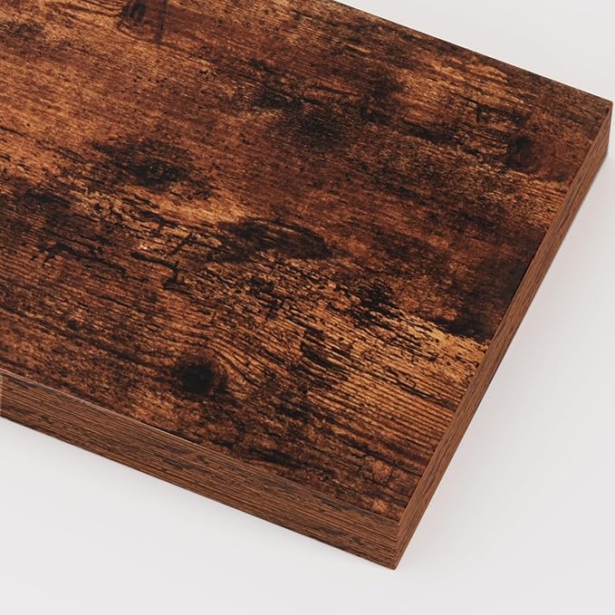 Heimlove 12 Inch Deep Floating Shelves, 16 x 12 inches Long Wall Shelf, Large Extra Display Shelf & Storage Shelf, Rustic Wood Wall Shelves for Fireplace Mantel, Brown - 2Pack