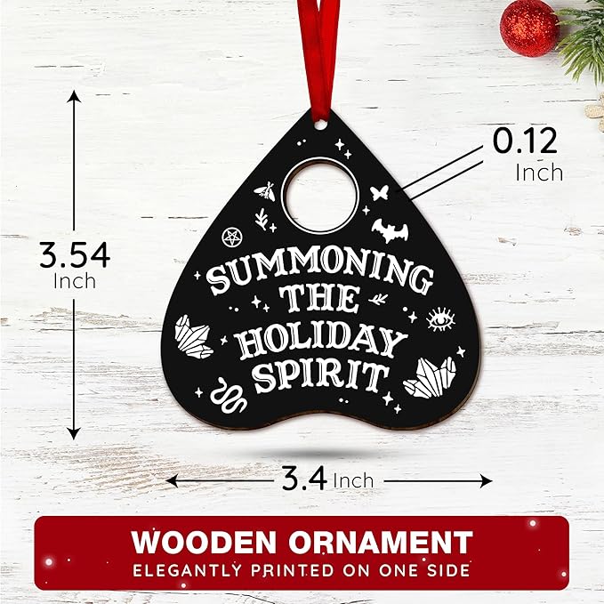 Horror Christmas Ornaments - Horror Ornaments for Christmas Tree - Witchy Decor for Creepmas, Goth Ornament for Emo, Ouija Board and Planchette Inspired