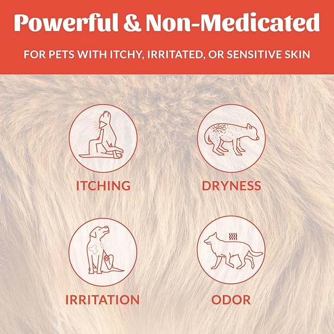 SKOUT'S HONOR Probiotic Itch Relief Spray for Pets - Non-Medicated, Fragrance-Free, Natural, Vegan, Long-Lasting Relief, with Soothing Aloe & Avocado Oil, 8 oz