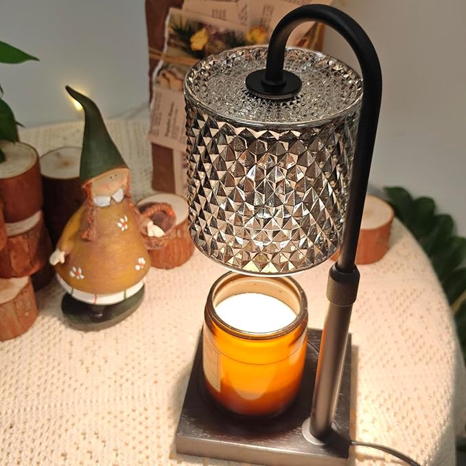 Candle Warmer Lamp with Timer Dimmer Adjustable Height, Candle Warmer with 2 Bulbs for Jar Candles, Home Decor, Women Brithday