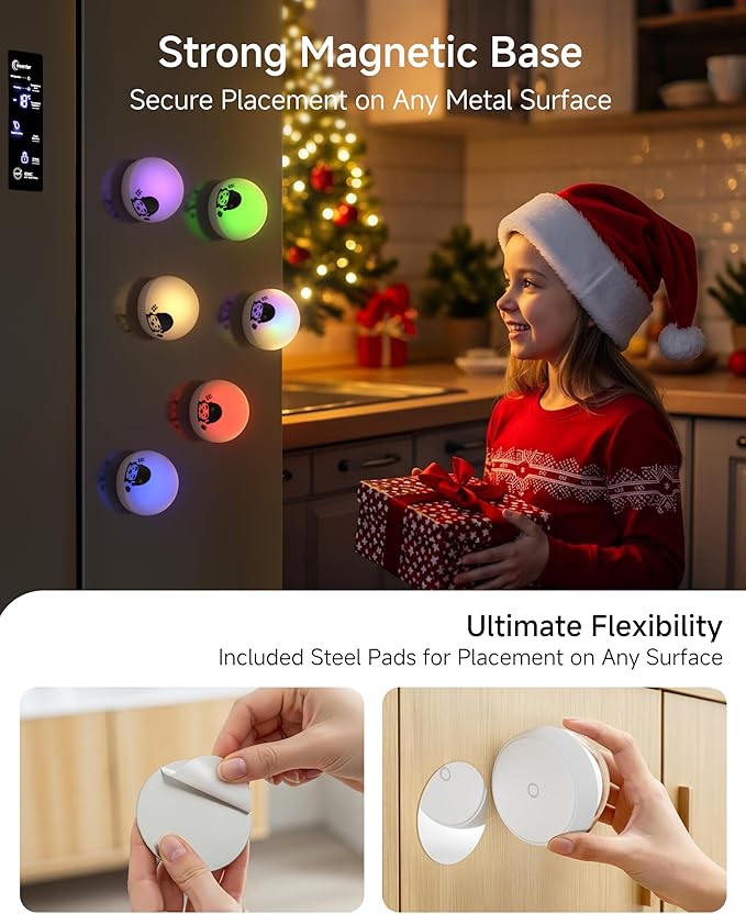 ZEEHOO Rechargeable Night Light, Portable Wireless Charging Egg Lamp, 2000mAh, Dimmable LED Night Light (8 Colors, 4 Modes), Mini Santa Light for Kids, Toddler, Gift,Christmas Decorations,