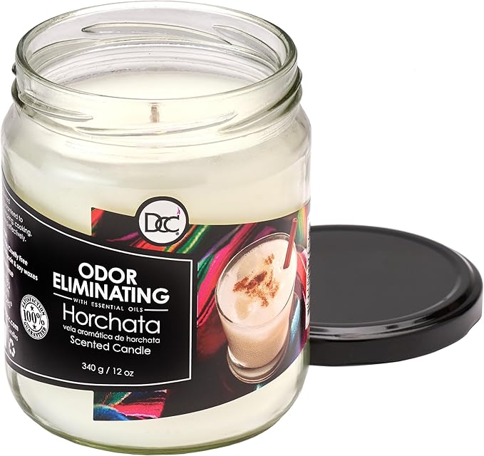 Horchata Odor Eliminating Highly Fragranced Candle - Eliminates 95% of Pet, Smoke, Food, and Other Smells Quickly - Up to 80 Hour Burn time - 12 Ounce Premium Soy Blend