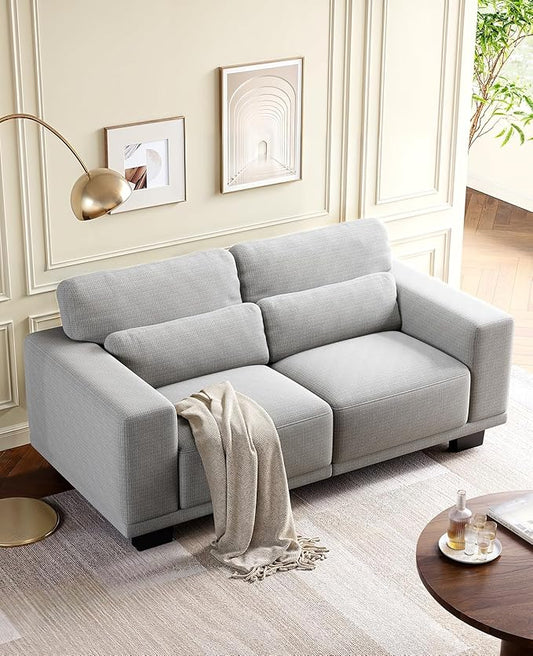 Amada 65" Loveseat Sofa, 2 Seater Couch with Deep Seats and Wide Armrests for Living Room, Comfy Couch with Removable Washable Covers, Easy Assembly