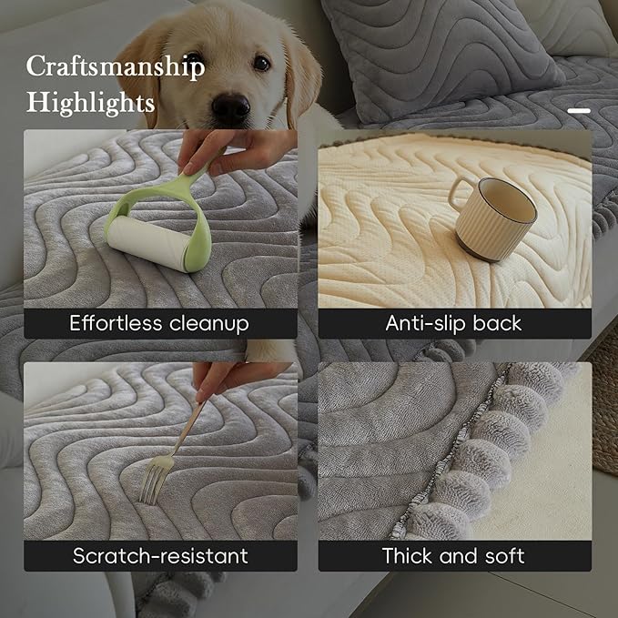 Couch Covers for 3 Cushion Couch Sofa Pet Friendly,Non-Slip Sofa Cover Washable