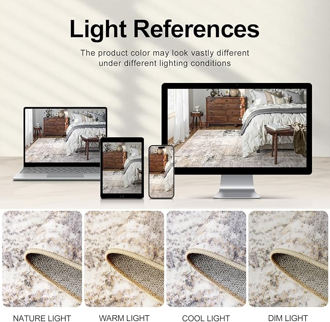 Area Rug Living Room Rugs - 9x12 Modern Abstract Soft Indoor Neutral Washable Rug Stain Resistant Non-Slip Low Pile Carpet for Bedroom Dining Room Home Office - Charcoal Grey