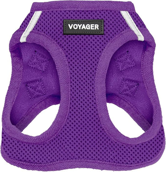 Best Pet Supplies Voyager Step-in Air Harness - All Weather Mesh, Reflective, No Pull Harness for Dogs, Cats - Secure with Hook & Loop Fastener, Buckle, Double D-Rings - Purple, XXXS
