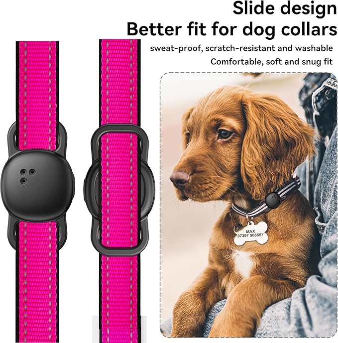 DDJ for Tile Life360 Sticker (2024) Tracker Cat Collar Case, 2-Pack Silicone Anti-Lost Protective Cover Tile Tracker Holder for Dog & Pet Collars, Ultra Durable, Easy Installation, Lightweight, Black
