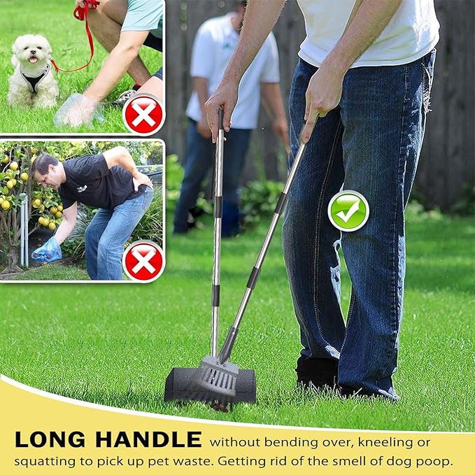 Dog Poop Trash Can for Outdoors with Pooper Scooper, 20L/5.2 Gal Large Capacity Dog Waste Trash Can with Lid, Pedal and Removable Inner, Pet Waste Disposal Station Odor Control Outside
