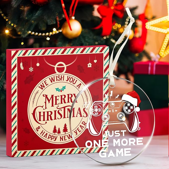 Gamer Ornaments for Christmas Tree - Video Game Ornaments, Unique Gifts for Gamers, Gaming Ornament, Perfect Game Controller Christmas Ornament, Ideal Present for Gamers
