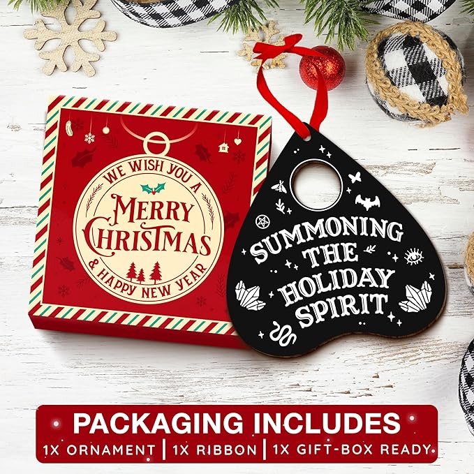 Horror Christmas Ornaments - Horror Ornaments for Christmas Tree - Witchy Decor for Creepmas, Goth Ornament for Emo, Ouija Board and Planchette Inspired