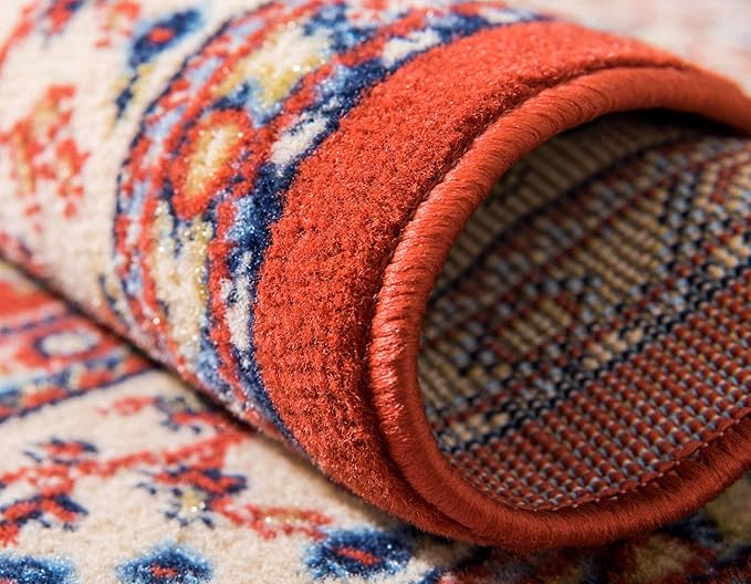 Unique Loom Reza Collection Traditional Persian Style Area Rug, 9 x 12 ft, Terracotta/Ivory