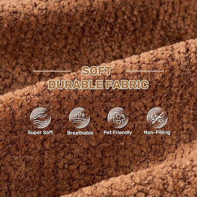 114 Inch Boneless Couches for Living Room,Modern Modular Sectional Sofa with Chaise,L-Shape Cloud Sectional Couch,No Assembly Required,Brown