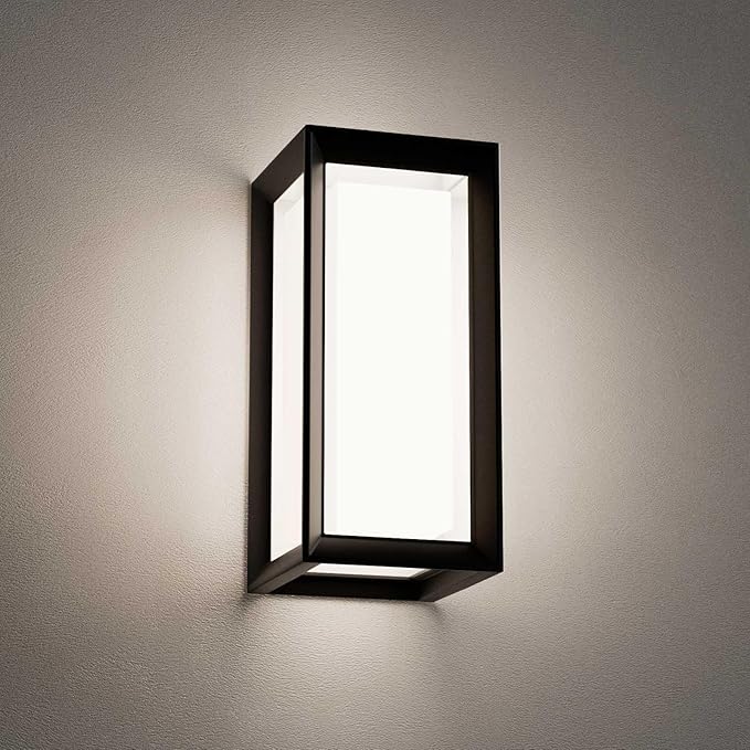 Outdoor Wall Sconce Lights, Square LED Porch Lights Outdoor 18W 3000K 4000K 5000K 3 Color Changeable,Exterior Outside Wall Lights for House Doorway,Carriage