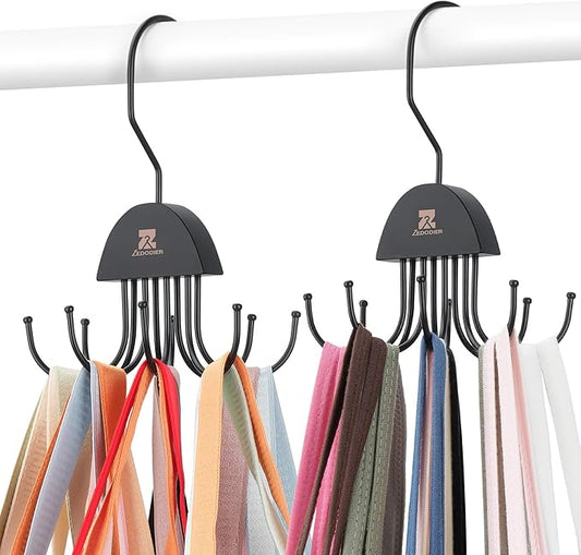 ZEDODIER 2 Pack Tank Top Hanger, Rotatable Bra Organzier for Closet, Max 48 Storage Capacity Sport Bra Holder, Space Saving Closet Organizers and Storage, Black