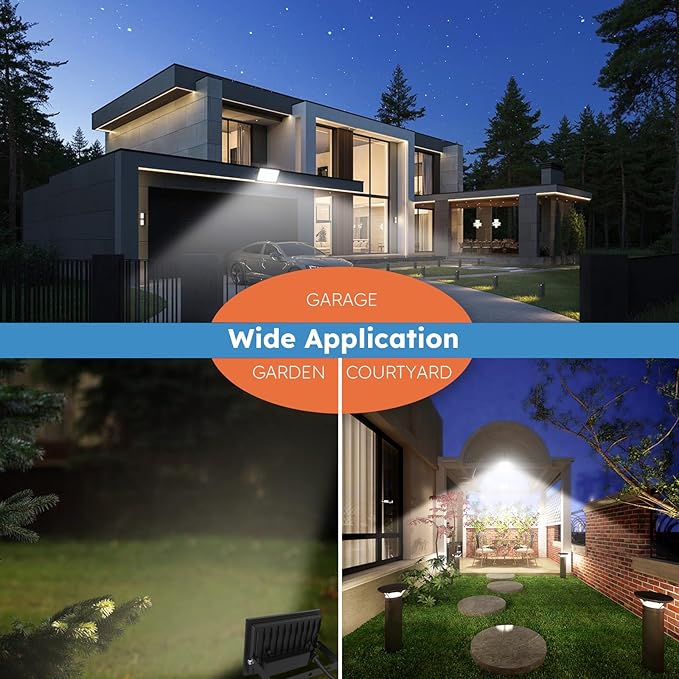 2-Pack 30W LED Flood Lights Outdoor – 5400 Lumens Super Bright Security Lighting, IP66 Waterproof, 5000K Daylight – Energy-Efficient Outdoor Lights for Garage, Garden, Lawn, Backyard