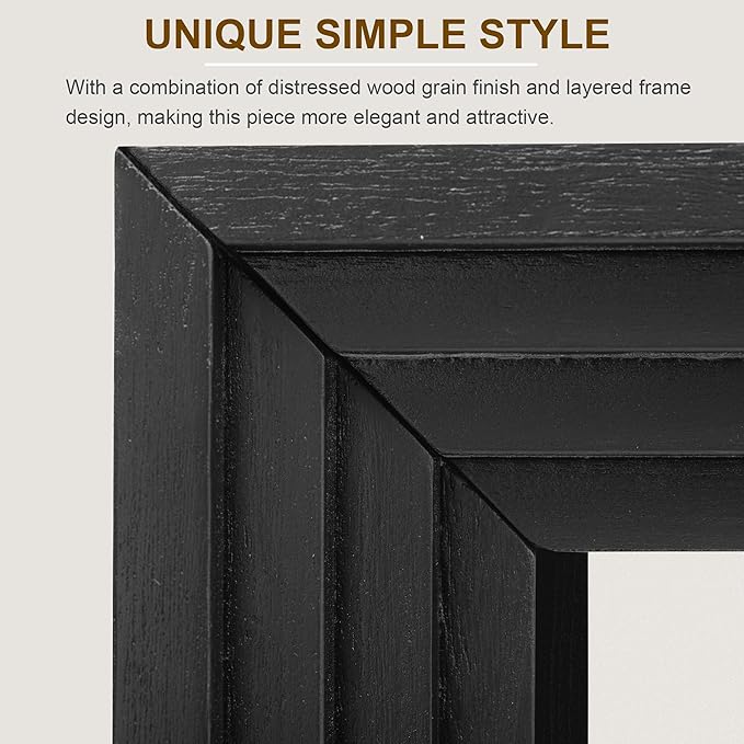 Modern Farmhouse Entryway Console Table 59.2-Inch Entry Sofa Table for Living Room Entrance Hallway Furniture (Black)