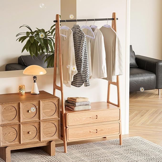 ManGotree Velvet Coat Hangers with Empty Aromatherapy Boxes, Non-Slip Short Neck Hangers, Ultra-Thin Space Saving Suit Hanger for Jacket, Shirt, Dress, Pants (22 Pack, Light Purple)