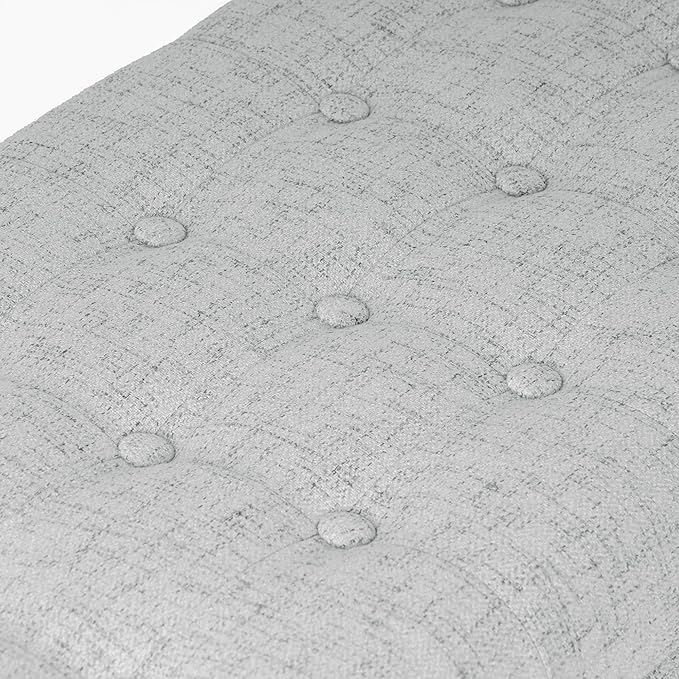 HomePop Modern Tufted Storage Bench|Homepop Home Décor|Bench with Storage for Living Room & Bedroom - Gray Woven