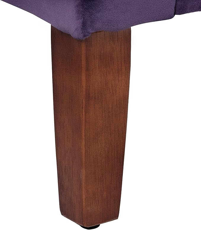 HomePop Velvet Tufted Storage Bench Settee with Hinged Lid, Purple 50" x 18" x 23"