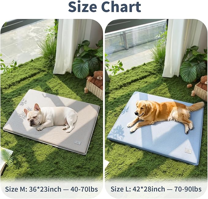 Cooling Pad for Dog Breathable Heat Dissipation Washable Non-Slip Dogs Bed Removable Pad Kennel and Crate Pad (Blue 36×23×1.2 inches)