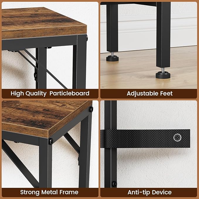 Small Console Table with Storage Basket, 31.5'' Couch Table Behind Sofa, Entryway Table, Narrow Console Table, Sofa Table, Display Table for Hallway, Foyer, Living Room, Rustic Brown