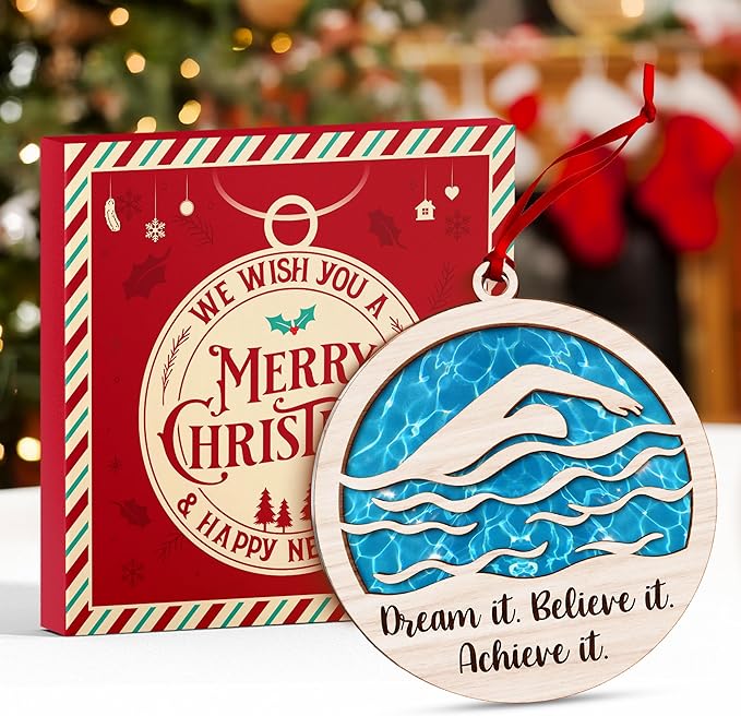Gifts for Swimmers - Swimmer Ornament 2025 for Christmas Tree, Perfect Swimming Gifts, Unique Swim Gift for Athletes, Artistic Swimmer Christmas Ornaments, Ideal for Swimmer Appreciation