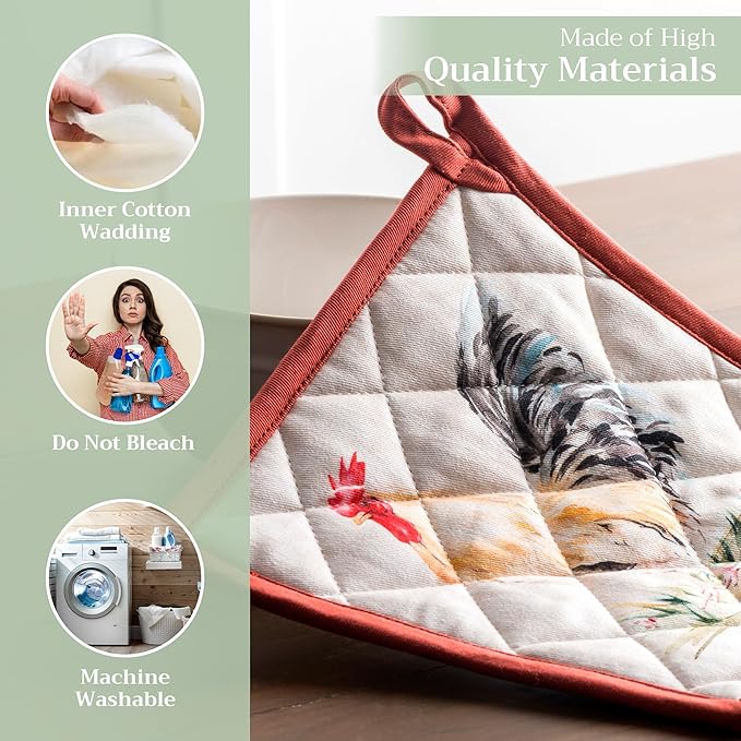 Maison d' Hermine Campagne 100% Cotton Pot Holder, 8 - inch by 8 - inch.