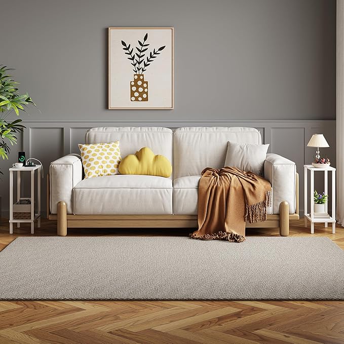 TUTOTAK Small Side Table, Narrow End Table, Set of 2, Skinny Sofa Table, Slim Nightstand, Couch Table, Living Room, Bed Room, White TB01BW0622