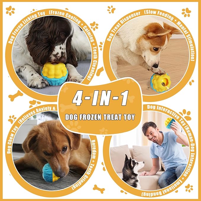 Interactive Dog Toys,Dog Puzzle Toy Treat Dispensing Pet Toys Pupsicles for Dogs Large,Frozen Treat Dogs Holder(2 Pack)