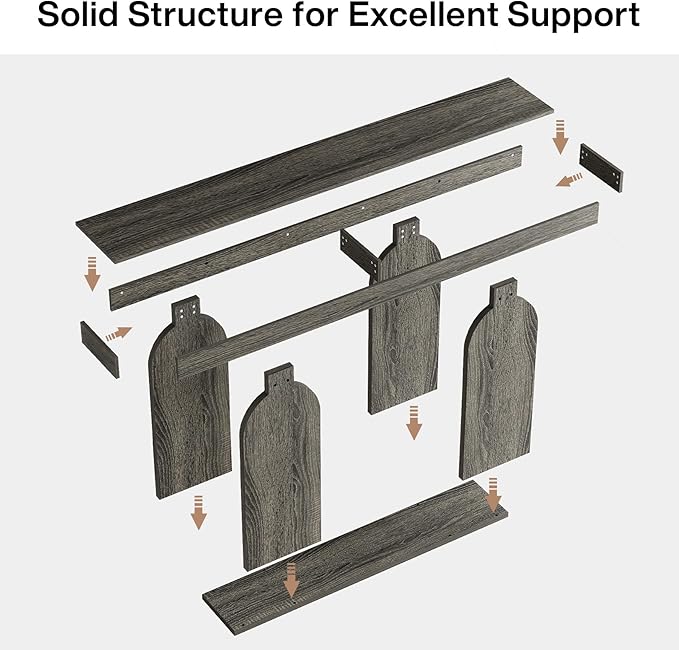 Tribesigns 70.9-Inch Extra Long Sofa Table, Farmhouse Console Tables with Wood Frame and Storage Shelf, 2-Tier Wood Table Behind Couch for Living Room, Hallway, Foyer, Light Brown (Dark Gray)