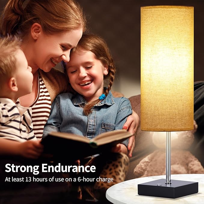 AVV Cordless Table Lamp, 5000mAh Battery Operated Lamp for Night Stand, 3 Modes Battery Powered Wireless Table Lamp, Touch Control Rechargeable Lamp for Bedroom, Living Room, 18 Inch Beige