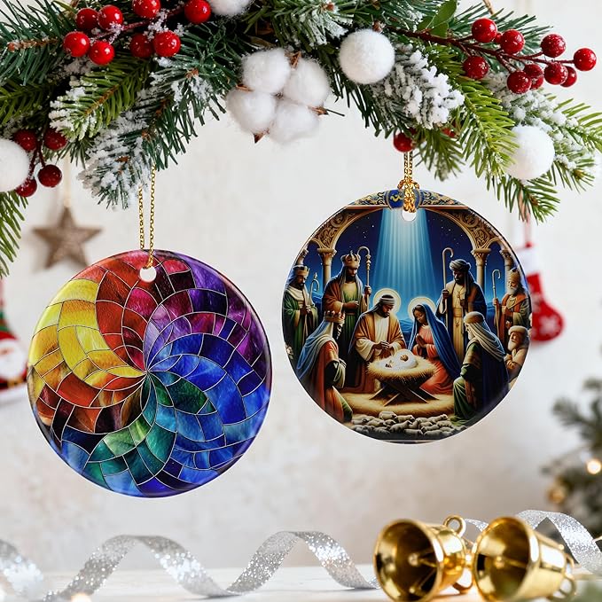 Rainbow Spiral Ornament | Christmas Ornaments, Christmas Decorations, Hanging Ornaments for Tree, Holiday Decor Gifts | Gifts for Friends & Art Lovers | Gift Exchange Ideas