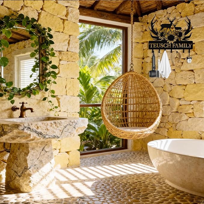 Personalized Deer Key Holder Wall Mount, Custom Metal Keys Hanger for Wall with Name, Custom Key Rack Holder with Hooks for Home, Entryway, Front Door, Living Room, Kitchen, Bathroom