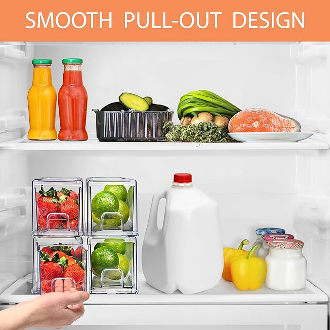 Sorbus Small Clear Storage Drawers (4 Pack)