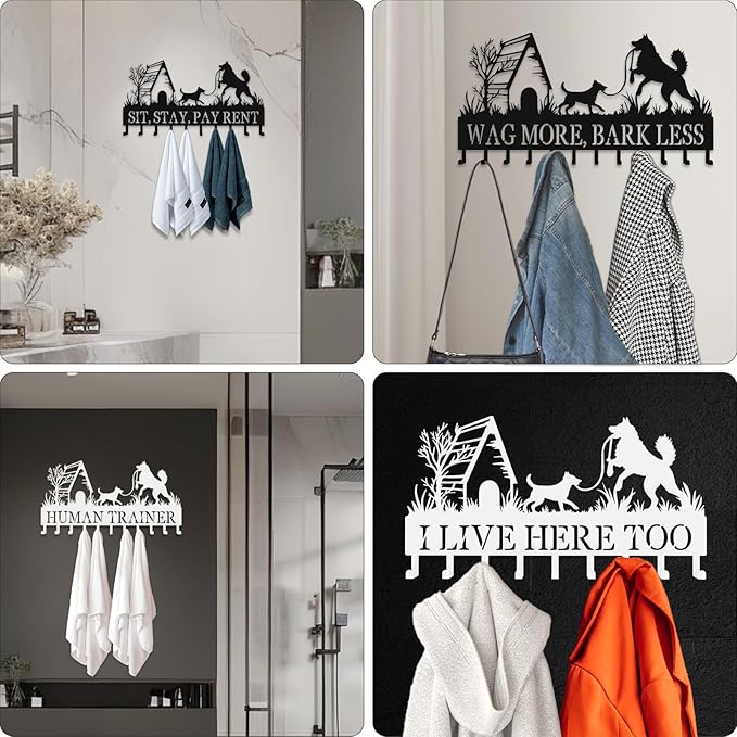 Custom Metal Key Rack Hooks, Personalized Key Holder for Wall, Dog, Dog House Theme Wall Decoration Key Hooks, Key Hanger Organizer for Living Room, Entryway, Pet House, Bedroom Decor