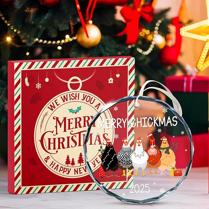 Chicken Ornament - Festive Rooster Decorations for Christmas Tree, Charming and Unique Chicken Christmas Ornaments, Perfect for The 2025 Holiday Season, Ideal Gift for Poultry Lovers