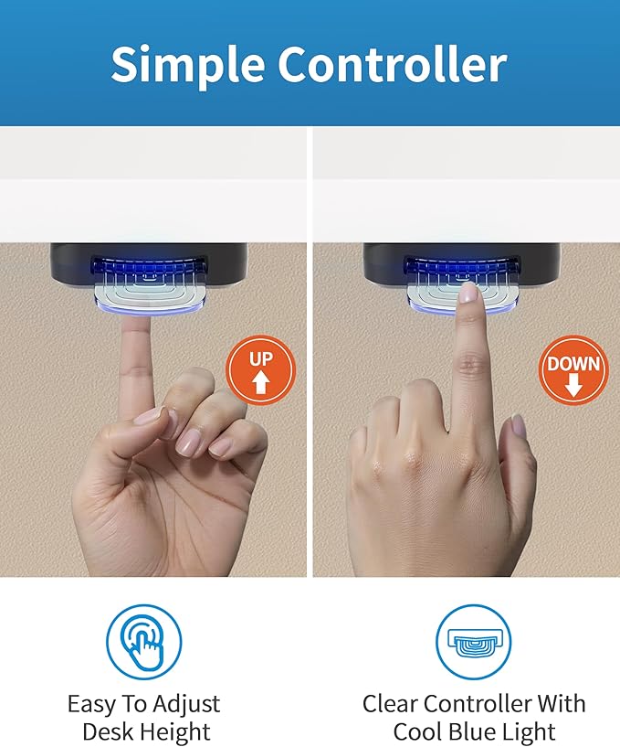 Okin Small Electric Standing Desk, 36" x 24" Whole Piece Height Adjustable Desk, White Sit to Stand Computer Workstation for Home Office