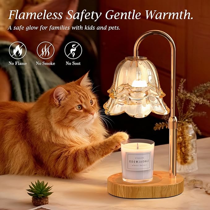 Candle Warmer Lamp Birthday Gifts for Women, Adjustable Height Candles Lamp with Timer New Home Essentials, Teen Girl Room Essentials and Decor for Friends
