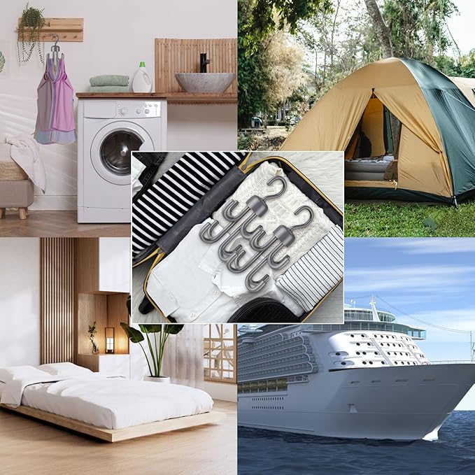 3Pcs Tank Top Hanger, Rotatable Bra Hangers for Closet Organizer, Max 72 Storage Capacity Belt Hanger, Plastic Space Saving Closet Organizers Apartment Dorm Essentials for Bra (3, Grey)