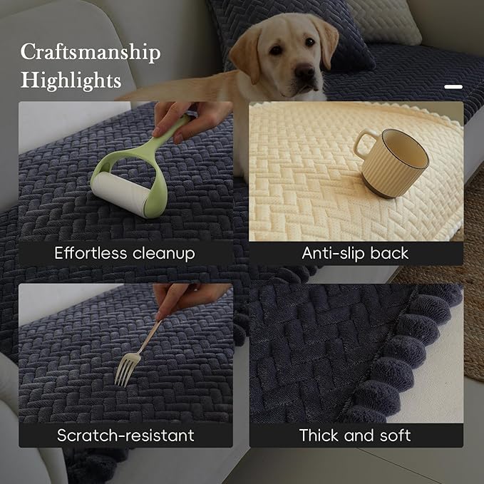 Couch Covers for 3 Cushion Couch Sofa Pet Friendly,Non-Slip Sofa Cover Washable