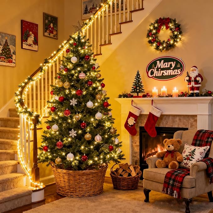 800 LED Christmas Lights Outdoor Indoor, Warm White Christmas Lights 8 Modes Clear Wire Waterproof, Plug in Twinkle Fairy String Light for Xmas Tree Wedding Bedroom Decorations