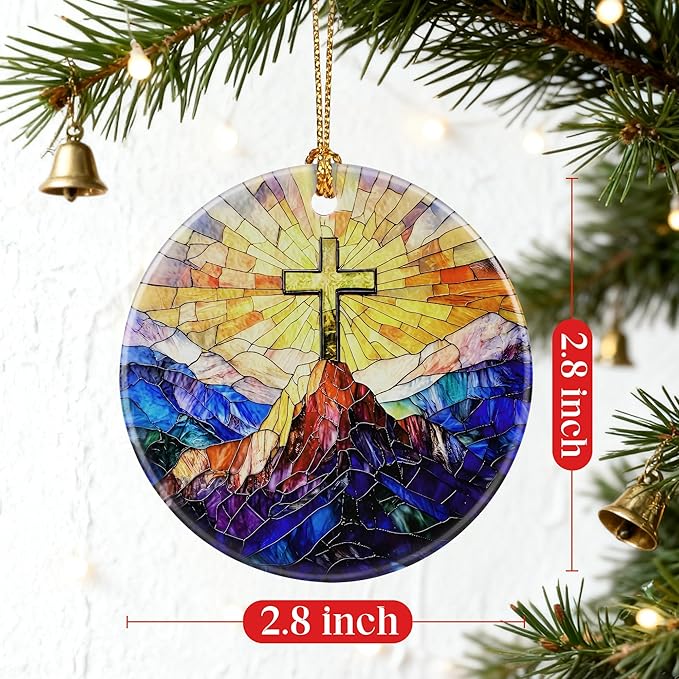 Christian Cross Ornament | Religious Christmas Ornament, Christmas Tree Decoration, Christian Home Decor | Religious Gifts | Easter Faith Cross Gifts, Baptism Gift, Confirmation Gift