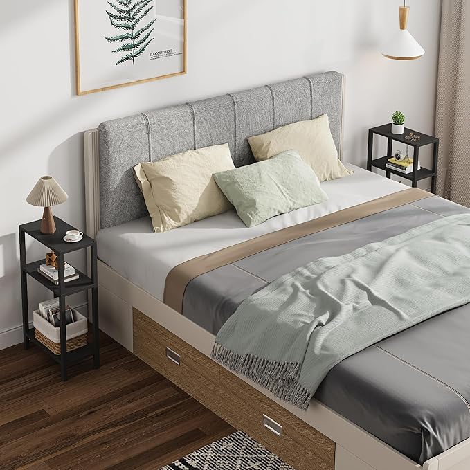 TUTOTAK Small Side Table, Narrow End Table, Skinny Sofa Table, Slim Nightstand, Couch Table, Living Room, Bed Room, Black TB01BK0772